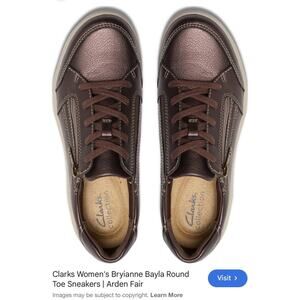 Clarks Bryianne Bayla Shoes Women's Size 9.5W Bronze Metallic Sneakers New